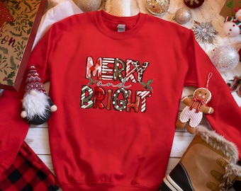 Merry Christmas Sweatshirt, Christmas Shirt for Women, Womens Christmas Shirt, Christmas Women, Merry Christmas Sweatshirt, Merry and Bright