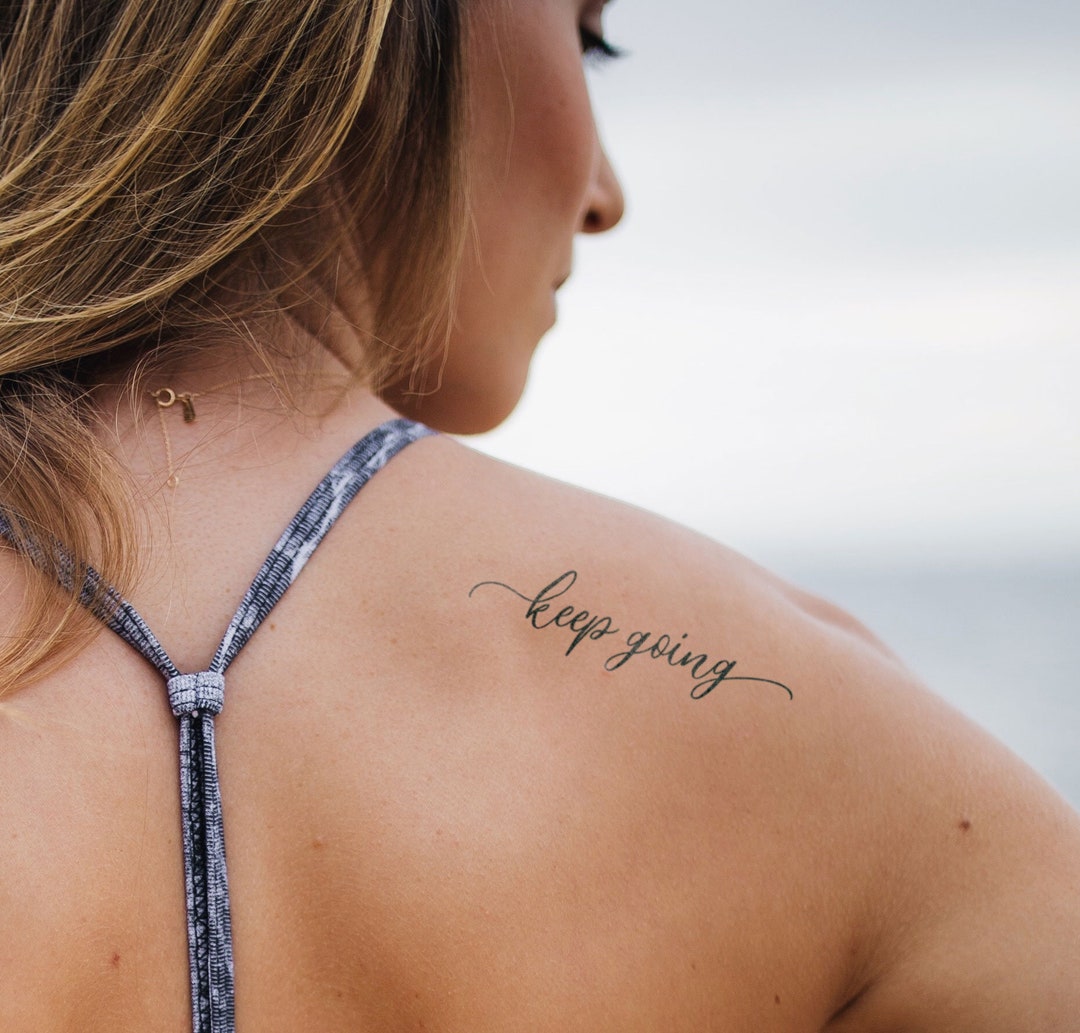 KEEP GOING Temporary Tattoo Word Tattoo Inkish Temp Tattoo Etsy