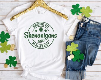 Shenanigans St Patricks Day Shirt: Funny Irish Shamrock Tee