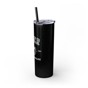 Fourth Wing Basgiath War College Tumbler, Skinny Tumbler with Straw, 20oz, Black Glitter, Dragon Cup, Fourth Wing Cup, Dragon Rider Cup image 4