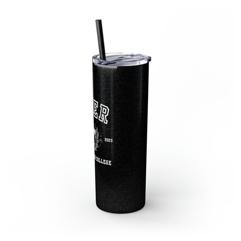 Fourth Wing Basgiath War College Tumbler, Skinny Tumbler with Straw, 20oz, Black Glitter, Dragon Cup, Fourth Wing Cup, Dragon Rider Cup image 4