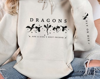 Dragon Sweatshirt, Dragons Shirt, Fourth Wing, Basgiath War College, Dragon Rider Hoodie, Fantasy Gift, Book Gift, Fly or Die, Gift Her