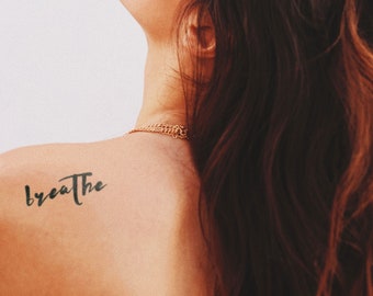 Breathe Temporary Tattoo,  Word Tattoo, Inkish, Temp tattoo, Quote Tattoo, Breathe Tattoo, Temp Tats, Positive Tattoo