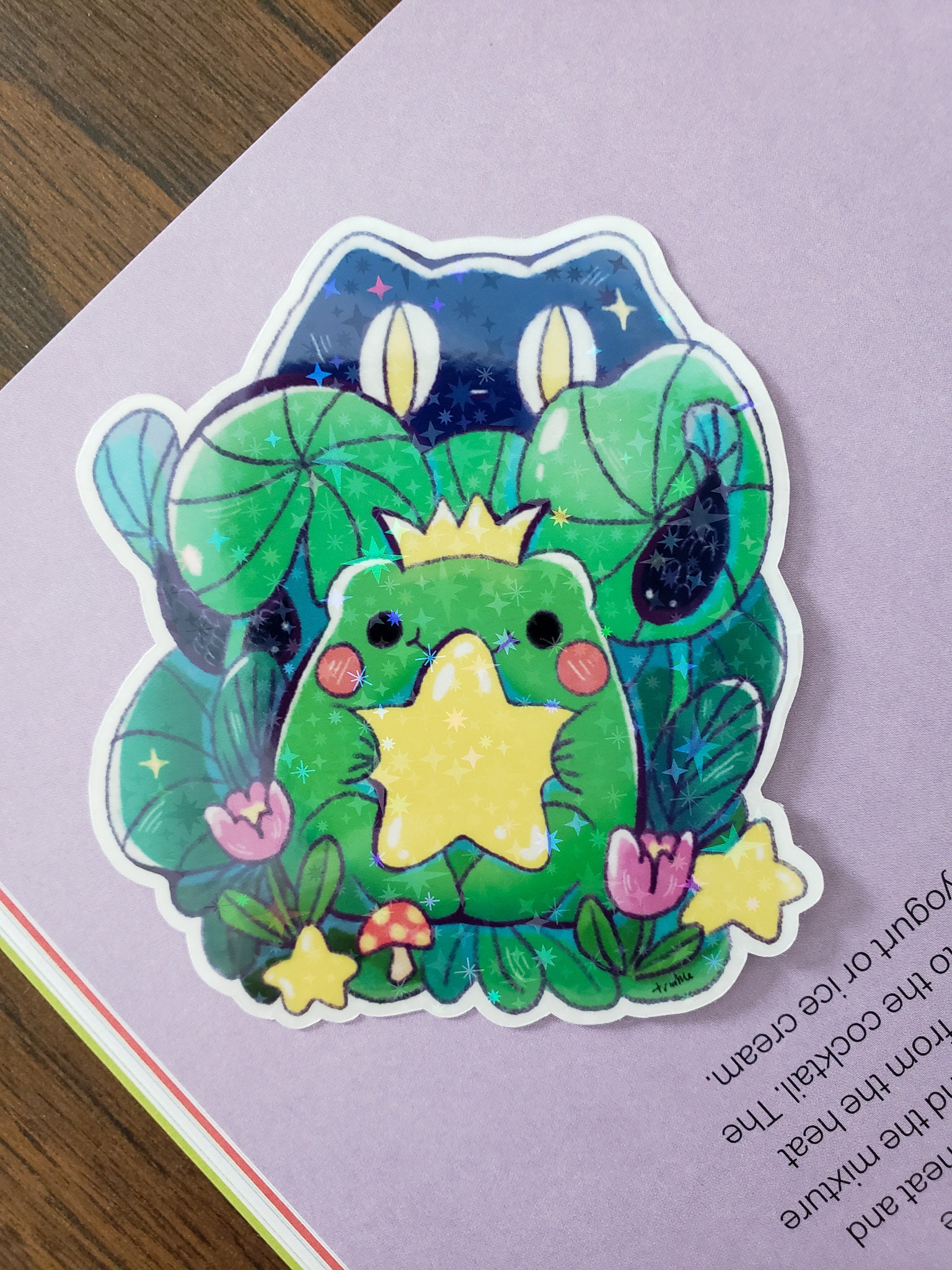 Cute Frog Cottage Core Holographic Sticker Woods Nature - Etsy