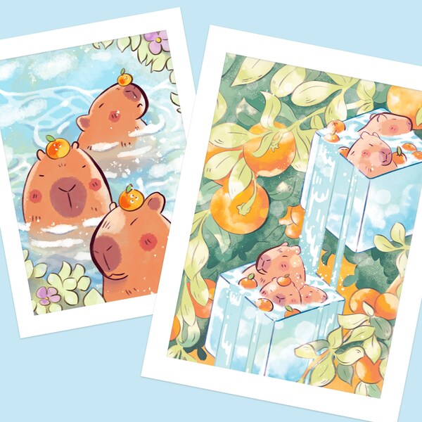 Capybara Kawaii Art - Etsy