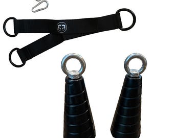 Tri-Cones Rubber Grip Handles for Cable Machine Exercises