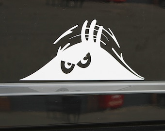 Custom Funny Big Eyes Peeking Monster - Coloured Car / Window Decals / Sticker Perfect Decoration For Vehicles