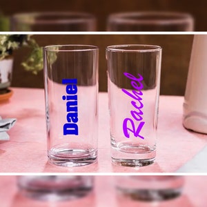 Personalised vinyl name labels, for water bottles, notebooks, glasses and more