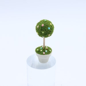 Mini Egg Easter Topiary – Dollhouse Miniature Plant – Handmade in NYC, 1:12 Scale
