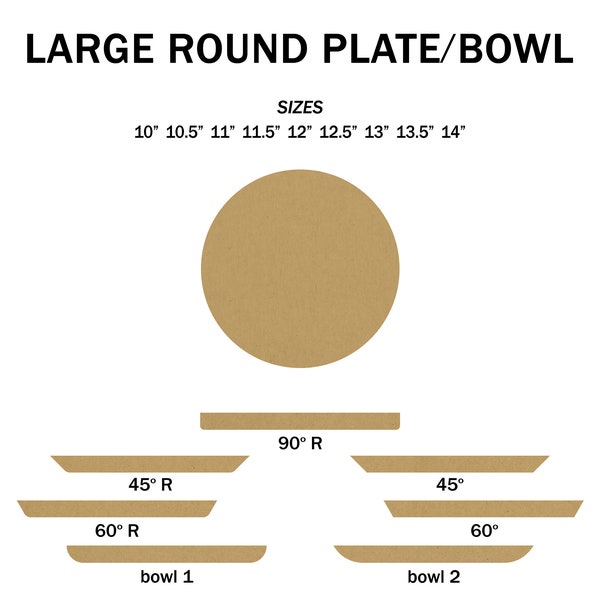 LARGE ROUND 1" thick pottery drape form - 10" 10.5" 11" 11.5" 12" 12.5" 13" 13.5" 14" - dinner plate, dish mold - MDF clay/ceramics tool