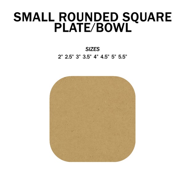 S rounded SQUARE 1 inch thick pottery drape form - 2" 2.5" 3" 3.5" 4" 4.5" 5" 5.5" - saucer, dish or plate mold - MDF clay/ceramics tool