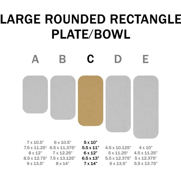 LARGE rounded RECTANGLE (C) - 1 inch thick pottery drape form - saucer, dish, bowl or plate mold/mould - MDF clay/ceramics tool squoval