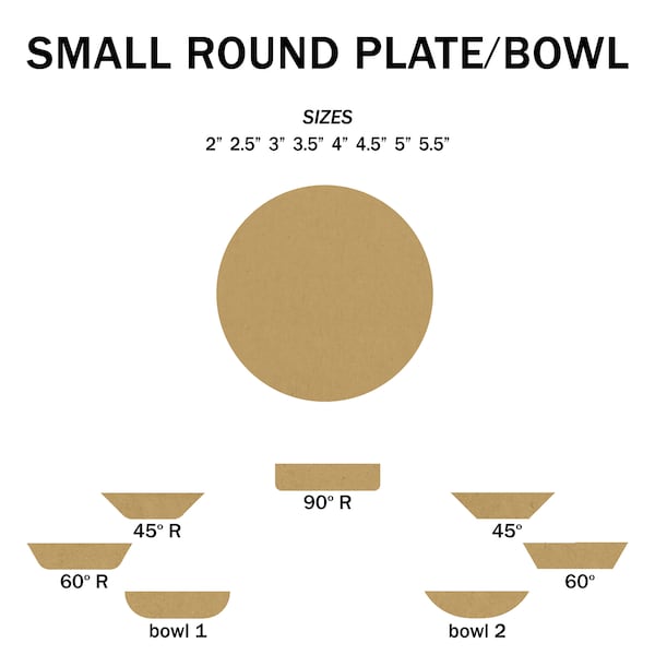 SMALL ROUND 1 inch thick pottery drape form - 2" 2.5" 3" 3.5" 4" 4.5" 5" 5.5" - saucer, dish or plate mold/mould - MDF clay/ceramics tool