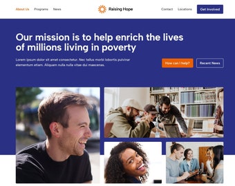 Szablon witryny internetowej Webflow Non-Profit | Szablon Webflow | Szablon witryny internetowej | Projekt witryny internetowej