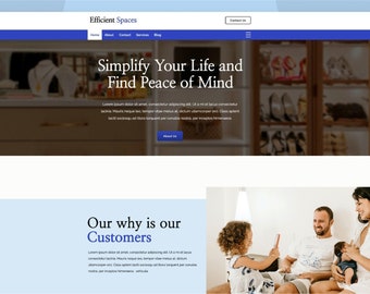 Szablon witryny Wix | Szablon witryny Professional Organizer | Szablon witryny | Efektywne przestrzenie | Blue Clover Web Design