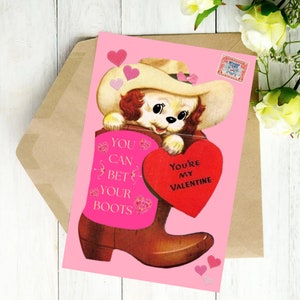 Valentijnsdag Cow Girl Card Digitale Download