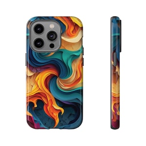 Artistic Phone Case in Bold Swirl Design, Durable Protector for Artists, Colorful Gift, Unique Cell Phone Cover, Vibrant Gift for All