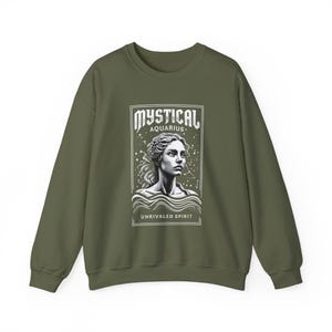 Mystical Aquarius Crewneck Sweatshirt, Zodiac Sweatshirt, Astrology Gift, Unisex Pullover, Casual Wear, Unique Birthday Gift, Cozy