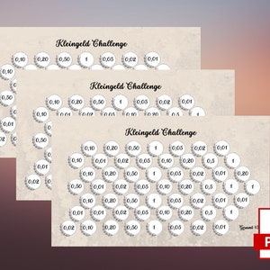 challenges | Small Change Challenge | Budget binder A6 suitable for zip sleeves | Digital