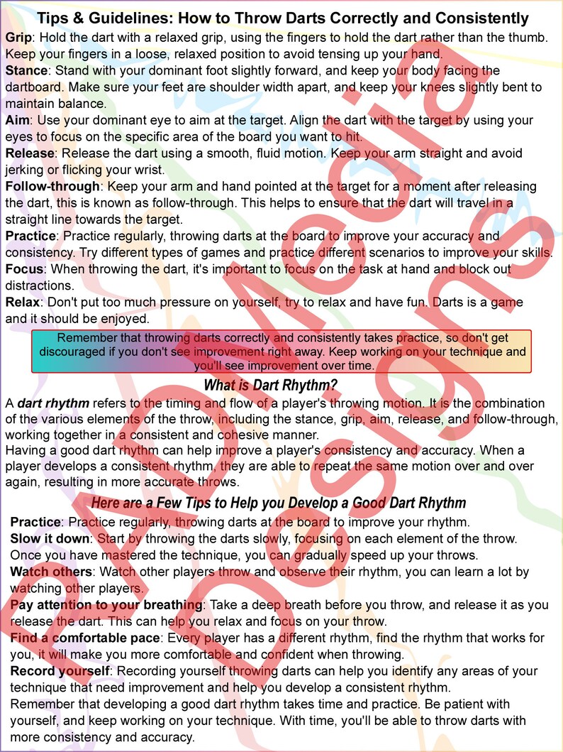 Tips & Guidelines How to Throw Darts Correctly and Consistently