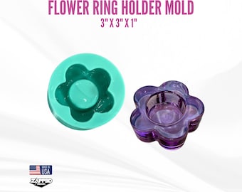 Flower Ring Holder Mold, Ring Holder Mold, Tea Light Holder Mold, Flower Mold