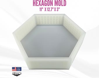 Hexagon Silicone Mold | 11"x 12.7"x3" Deep | ULTRA Quality | Memorial Molds, Block Mold, Flower Preservation Mold, 3" Deep Molds