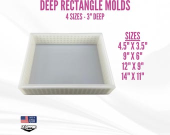 Deep Rectangle Silicone Mold | 4 Sizes | ULTRA Quality | Deep Silicone Mold for Resin, Flower Preservation Mold, Floral Block Mold