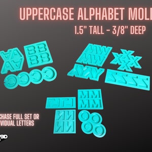 Alphabet Mold | Full Reverse | Uppercase Alphabet Mold, Keychain Mold, Magnet Mold, Letter Molds, Uppercase Letter Mold, Letter Mold Resin
