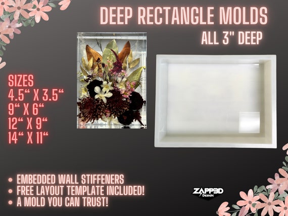 Deep Rectangle Silicone Mold 4 Sizes ULTRA Quality Deep Silicone Mold for  Resin, Flower Preservation Mold, Floral Block Mold 