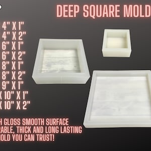 Deep Square Mold | ULTRA QUALITY | Deep Resin Mold, Floral Preservation Mold, Wedding Flower Mold, Memorial Mold, Square Mold