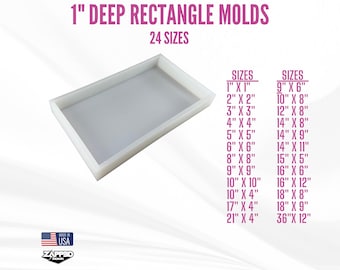1" Deep Rectangle Silicone Mold | 24 SIZES | Serving Tray Mold, Cheese Board Mold, Rectangle Mold