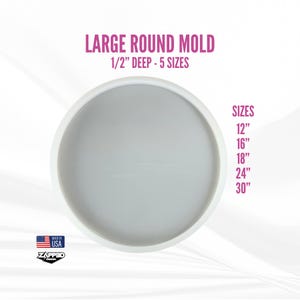 Large Round Molds | 1/2" Deep | 5 Sizes | Large Round Tray Mold, Floral Preservation Mold, Large Tray Mold, Serving Tray Mold