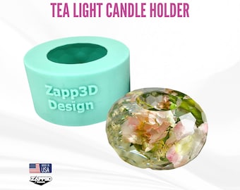 Tea Light Candle Holder Mold, Tealight Mold, Tealight Candle Holder Mold, Candle Holder Mold, Sphere Mold, Faceted Mold