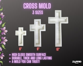 Cross Resin Mold | 3 Sizes | ULTRA Quality | Cross Mold, Memorial Molds, Flower Preservation Mold, Cross Mold for Resin, Cross Silicone Mold