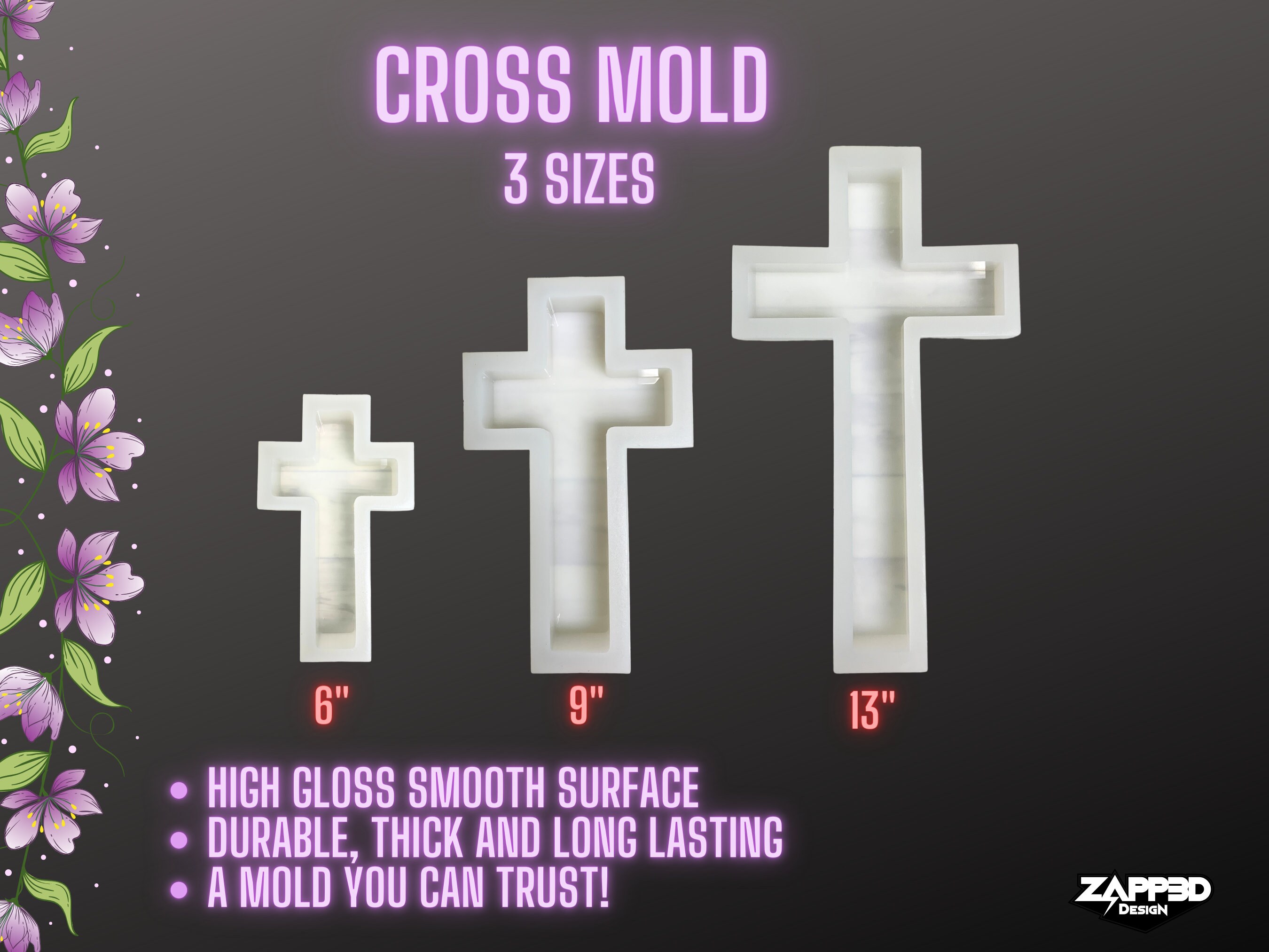 6x3.1x1 Double Mini Cross Silicone Mold For Epoxy Resin - Keepsake Si –  Crafted Elements