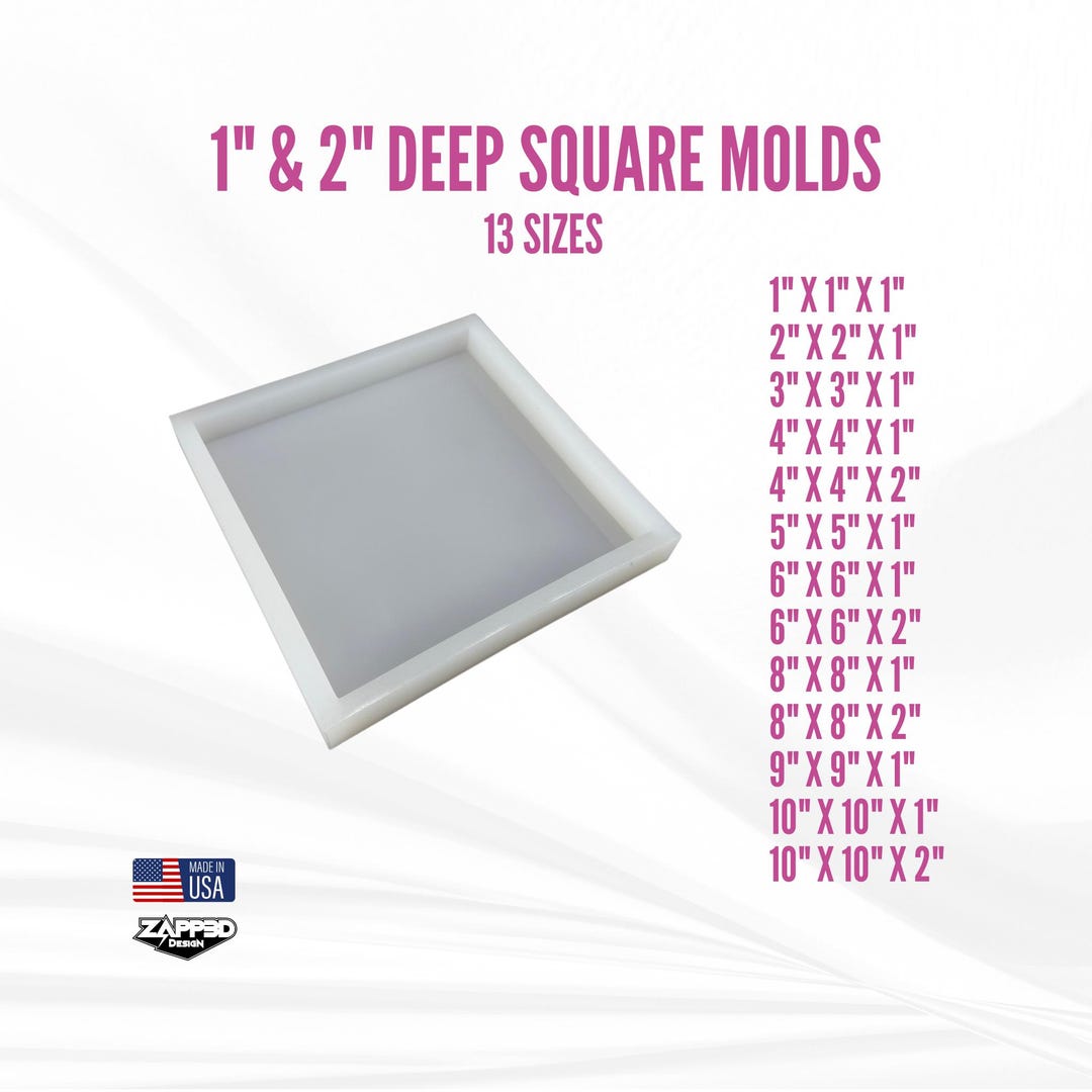 Deep Square Mold | 13 Sizes | Deep Resin Mold, Floral Preservation Mold ...
