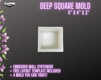 Deep Square Mold | 4"x4"x3" | ULTRA QUALITY | Deep Resin Mold, Floral Preservation Mold, Wedding Flower Mold, Memorial Mold, Square Mold