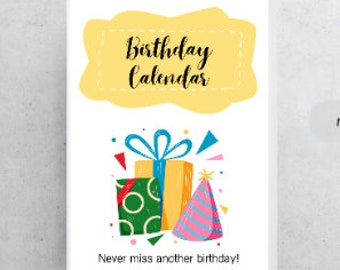 Birthday Calendar