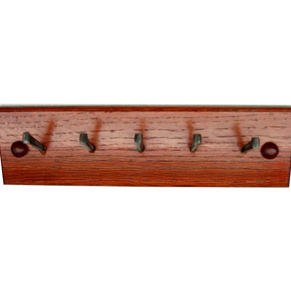 Key Holder Square Cut Nails For Hooks- Made From Reclaimed and Salvaged Oak From Old Oil Field Board Road Material