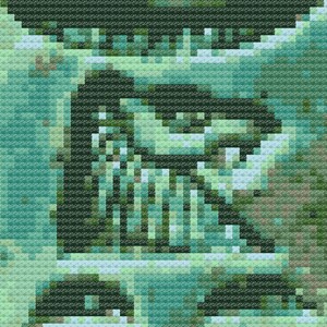 Lion Amulet Cross Stitch Pattern, Instant Download, PDF Pattern