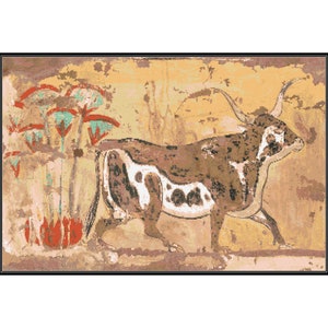 Bull in Papyrus Swamp Cross Stitch Pattern, Instant Download, PDF Pattern