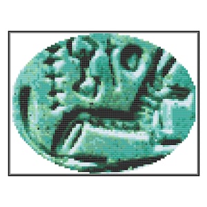 Jackal Amulet Cross Stitch Pattern, Instant Download, PDF Pattern
