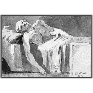 Death of Marat Cross Stitch Pattern, Instant Download, PDF pattern