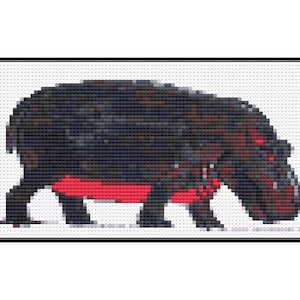 Egyptian Hippopotamus Cross Stitch Pattern, Instant Download, PDF Pattern