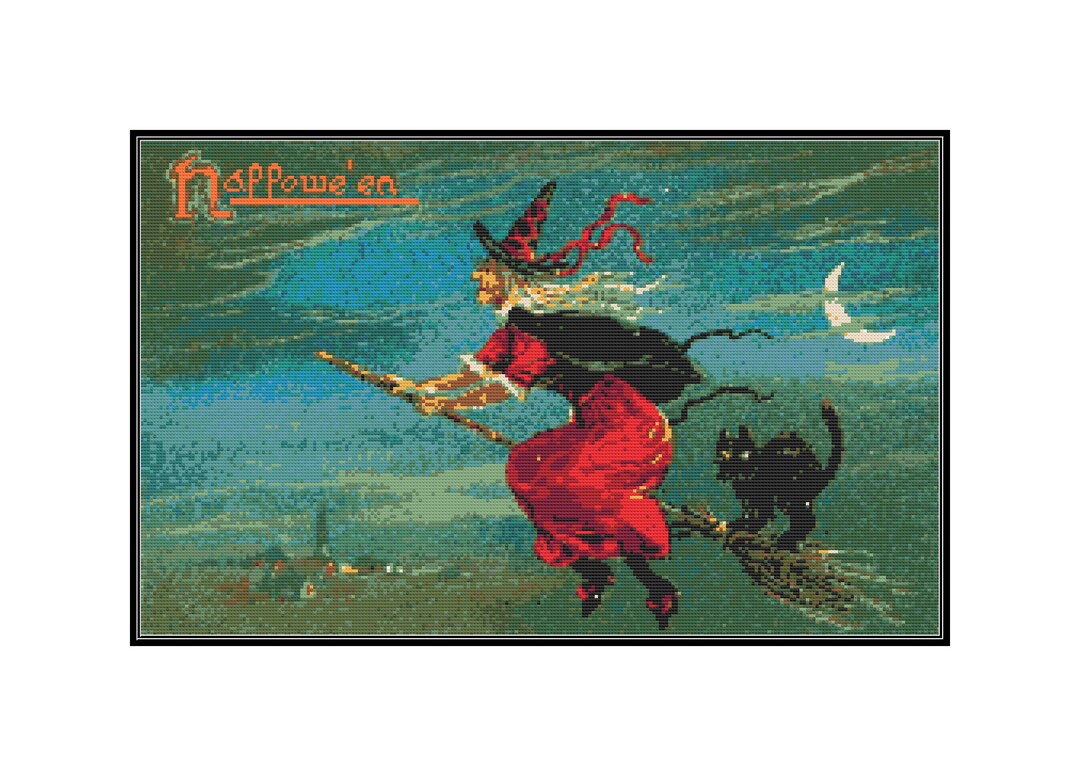 Hallowe'en Cross Stitch Pattern Instant Download PDF Etsy