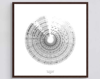 Four Tet "You Are Loved" Song Print – Sound Wave Art, Music Gift (Watercolor Paper)