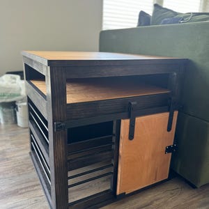 Dog Crate Furniture / Sliding Barn Door Doggie Lair  / Dog Crate / Dog Kennel / Dog Furniture / Handmade Dog Kennel **FREE SHIPPING**