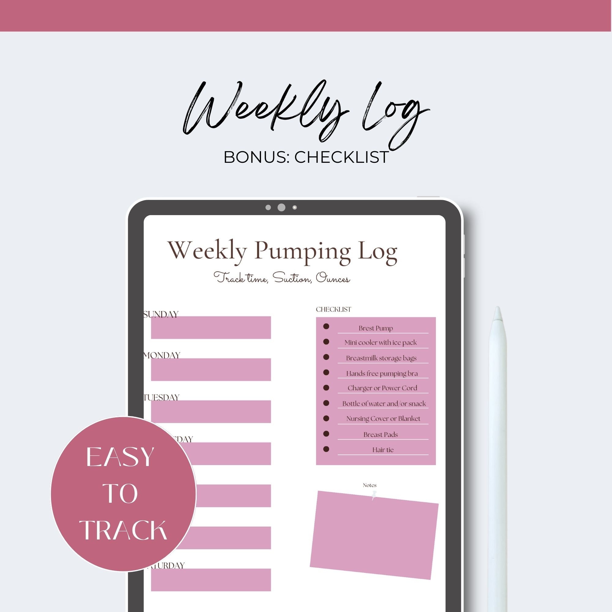 Pumping Logs Printable Handout Breastfeeding Ready to Upload PDF ...