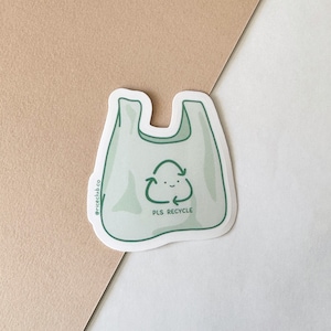 Pls Recycle Plastic Bag Sticker | Save the Earth, Go Green, Earth Day ...