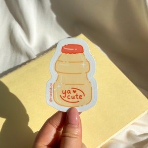 Ya-Cute Sticker | Yakult Sticker, Asian Snack, Japanese, Yogurt Drink, Food Sticker, Laptop, Water Bottle Decal, Decor